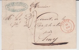 BELGIUM USED COVER 10/05/1849 NAMUR A HUY CACHETS + AGENCE GENERALE DE LA SOC CHARBONNIERE DE BASSE-SAMBRE - 1830-1849 (Independent Belgium)