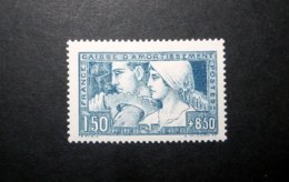 FRANCE 1928 N°252I * (CAISSE D'AMORTISSEMENT. LE TRAVAIL. 1F50 + 8F50 BLEU. TYPE I) - 1927-31 Sinking Fund