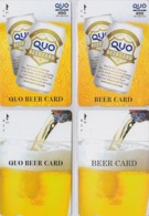 LOT De 4 Cartes Prépayées Différentes Japon - BIERE - BEER Japan Prepaid Cards - BIER Quo  KARTEN - 854 - Alimentation