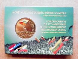 SALE! Coin Lithuania 2013 25 Litai Anniversary Of The Establishment Of  Lithuanian Sajudis Flag Color Tirage 25 000 - Lituanie