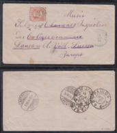 Brazil Brasil 1884 Cover 200R DOM Pedro Small Head ESTACAO DE ITUPEVA To LAUSANE Switzerland Blue Postmark - Lettres & Documents