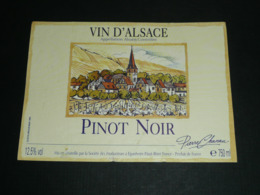 Ancienne étiquette De Vin, Alsace Pinot Noir - Sonstige & Ohne Zuordnung