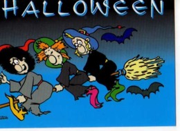 Collection Halloween,,sorcieres,balai,chauve Souris,illustrateur Matem - Halloween