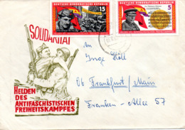 (DDR-SB) Sonderumschlag "Kämpfer Der Internationalen Brigaden In Spanien" MiF Mi 1196+1198 TSt.18.8.66 Klitzschen ? - Covers & Documents