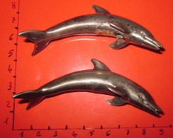 COPPIA DELFINI  METAL VINTAGE - Dieren