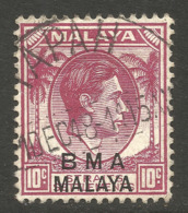 MALAYA. GVI. BMA 10c USED TAPAH - Malaya (British Military Administration)