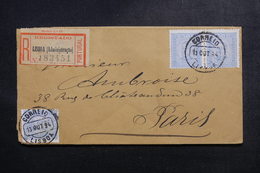 PORTUGAL - Enveloppe En Recommandé De Lisbonne Pour Paris En 1894, Affranchissement Plaisant - L 48175 - Storia Postale