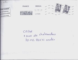 MARIANNE L'ENGAGEE N°5251(adh.)x2 SUR LETTRES DIVERSES DE 2018 - 2018-2023 Marianne L'Engagée