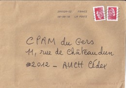 MARIANNE L'ENGAGEE N° 5253 ADH. X 2 SUR LETTRES DIVERSES DE 2018 - 2018-2023 Marianne L'Engagée