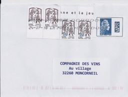 MARIANNE L'ENGAGEE N° 5257+5234x2+4765x2 SUR LETTRE DOUBLE  DU 24.7.18 - 2018-2023 Marianne L'Engagée