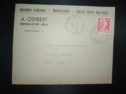 DEVANT TP M. DE MULLER 15F OBL. Tiretée 25-11 1955 MONTAIGU-LE-BLIN ALLIER (03) A. ODIBERT TRACTEURS MOTOCULTURE - Other & Unclassified