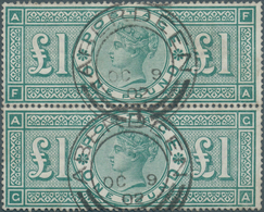 Großbritannien: 1891, Queen Victoria £ 1 Green, Vertical Pair FA-GA, Very Fresh Colours And Perfect - Sonstige & Ohne Zuordnung