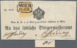 Österreich: 1850, 1 Kreuzer Orange, Handpapier Type Ib, Auf Kompletter Drucksachen-Schleife Von “WIE - Briefe U. Dokumente