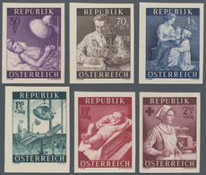 Österreich: 1954. Gesundheitsfürsorge. Set Mit Allen 6 Werten Je UNGEZÄHNT, Postfrisch. (ANK 1008/13 - Lettres & Documents