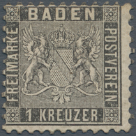 Baden - Marken Und Briefe: 1862, 1 Kr. Grauschwarz, Ungebraucht Mit Originalgummi In Vollzähniger Ka - Altri & Non Classificati