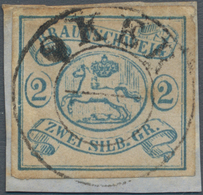 Braunschweig - Marken Und Briefe: 1852: 2 Sgr Blau, Entwertet Mit Sehr Seltenem Schwarzen Zweikreiss - Braunschweig
