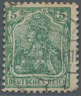 Deutsches Reich - Germania: 1915, 5 Pfg. Dunkelopalgrün, Roher Steindruck, Ohne Wz., Linienzähnung 1 - Ungebraucht