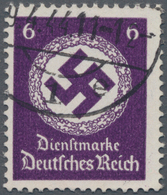 Deutsches Reich - Dienstmarken: 1943, 6 Pf Schwarzgrauviolett, Hakenkreuz Im Eichenkranz, Gestempelt - Officials