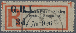 Deutsch-Neuguinea - Britische Besetzung: 1916, Einschreibzettel "Friedrich Wilhelmshafen | (Deutsch- - Deutsch-Neuguinea