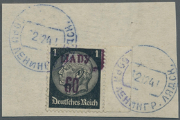 Dt. Besetzung II WK - Russland - Ljady: 1941, 60 K Auf 1 Pf Schwarz Freimarke Hindenburg, Mit Schwar - Occupation 1938-45