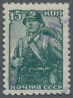 Dt. Besetzung II WK - Russland - Pleskau (Pskow): 1941, 15 K Dunkelgraugrün Freimarke "Werktätige", - Occupazione 1938 – 45