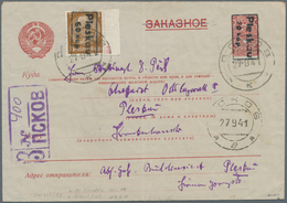 Dt. Besetzung II WK - Russland - Pleskau (Pskow): 1941, 20 K Auf 60 K Rot Ganzsachenumschlag Mit Zus - Bezetting 1938-45