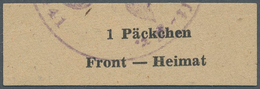 Feldpostmarken: 1943, Kuban Zulassungsmarke "1 Päckchen / Front - Heimat", Type I, Mit Abdruck Eines - Other & Unclassified