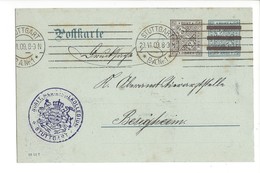 24061 -  Entier Postal Stuttgart 23.06.1909 Pour Besigheim - Postkarten - Gebraucht