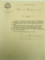 62 - Arrêté Maire BOULOGNE SUR MER à La Population Au Calme Et Dépôt Armes - 1940 - Historical Documents