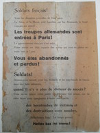 Avis De Propagande Allemande Pour Déposer Les Armes - Historical Documents