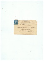 LETTRE OBLITERATION CACHET 5052 DEPART ORLEANSVILLE (ALGERIE) Pour Le VAUCLUSE FRANCE 25 AOUT 1865 - Covers & Documents