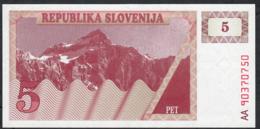 SLOVENIA P3 5 TOLARJEV 1990 FIRST PREFIX  #AA      UNC. - Slovénie