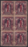 1902-127 CUBA REPUBLICA 1902 Ed.174 BLOCK 6 PAPEL SEPARADOR PEGADO AL REVERSO - Neufs