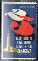 Viñeta, ZARAGOZA  1965. Feria De Muestras 25 Aniversario. Bodas De Plata, Label, Cinderella ** - Variedades & Curiosidades