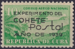 1939-210 CUBA REPUBLICA 1939 Ed.333 10c MNH-LM COHETE POSTAL ROCKET - Nuevos