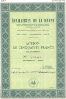 ACTION 50 FRANCS - EMAILLERIES DE LA MARNE -  ANNEE 1969 - Industry