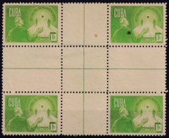 1944-115 CUBA REPUBLICA 1944 Ed.364CH 1c RETIRO DE COMUNICACIONES CENTER SHEET NO GUM. - Unused Stamps