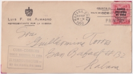 1950-FDC-109 CUBA REPUBLICA 1950 FDC BANCO NACIONAL TOBACCO SURCHARGE BLACK CANCEL - Neufs