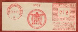 Ausschnitt, Absenderfreistempel, Monopolin Alkohol-Kraftstoff, 12 Rpf, Berlin-Charlottenburg 1934 (82409) - Machine Stamps (ATM)