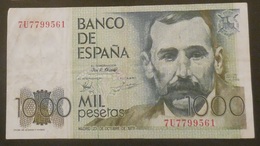 BILLET 1000 PESETAS  Benito Perez Galdos    Madrid 23 De Octobre 1979 /  FINE TTB- - [ 4] 1975-…: Juan Carlos I.