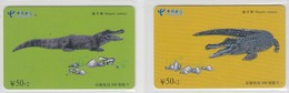 CHINA 2003 CROCODILE ALLIGATOR 2 PHONE CARDS - Crocodiles And Alligators