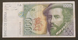 BILLET 1000 PESETAS  HERNAN CORTES - BONITO PIZARRO   Madrid 12 De Octobre 1992 /  FINE TTB - [ 4] 1975-… : Juan Carlos I