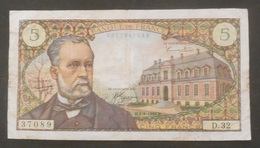 BILLET  FRANCE  Francs De 1966  -   TTB Fin  -  Pas De Trou Central Ni De Trou D'épingle   / PASTEUR - 5 F 1966-1970 ''Pasteur''