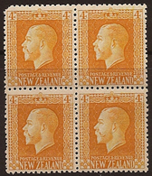 NZ 1915 4d Yellow (4) P14x14.5 UNHM SG 421c ST244 - Ungebraucht