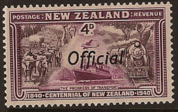 NZ 1940 4d Centennial Official HM CP SO32a TC161 - Oficiales