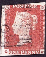 GREAT BRITAIN 1841 QV 1d Red-Brown Q-E SG8 CV £20 - Used Stamps