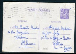 Entier Postal Type Iris De Toulouse Pour Le Maroc En 1945 - Réf N 42 - Cartoline Postali E Su Commissione Privata TSC (ante 1995)