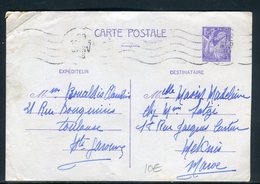 Entier Postal Type Iris De Toulouse Pour Le Maroc En 1945 - Réf N 44 - Standard Postcards & Stamped On Demand (before 1995)