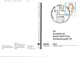 (BPGS) BRD Privatganzsachen-Postkarte  "Kieler Woche 17.-25.JUNI 1995" SSt 17.6.1995 KIEL 1 - Postales Privados - Usados