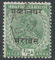 Gwalior (India). 1928-36 KGV. Official. ½a Used. SG O62 - Gwalior